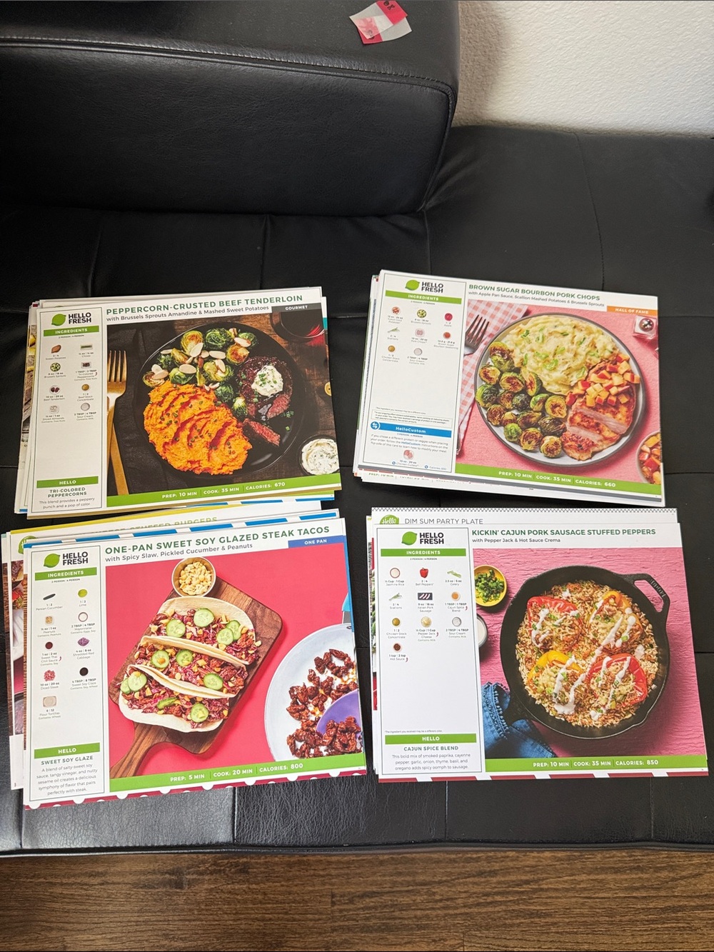 Hello Fresh Recipe Card Set - 130 no duplicates (beef and pork)